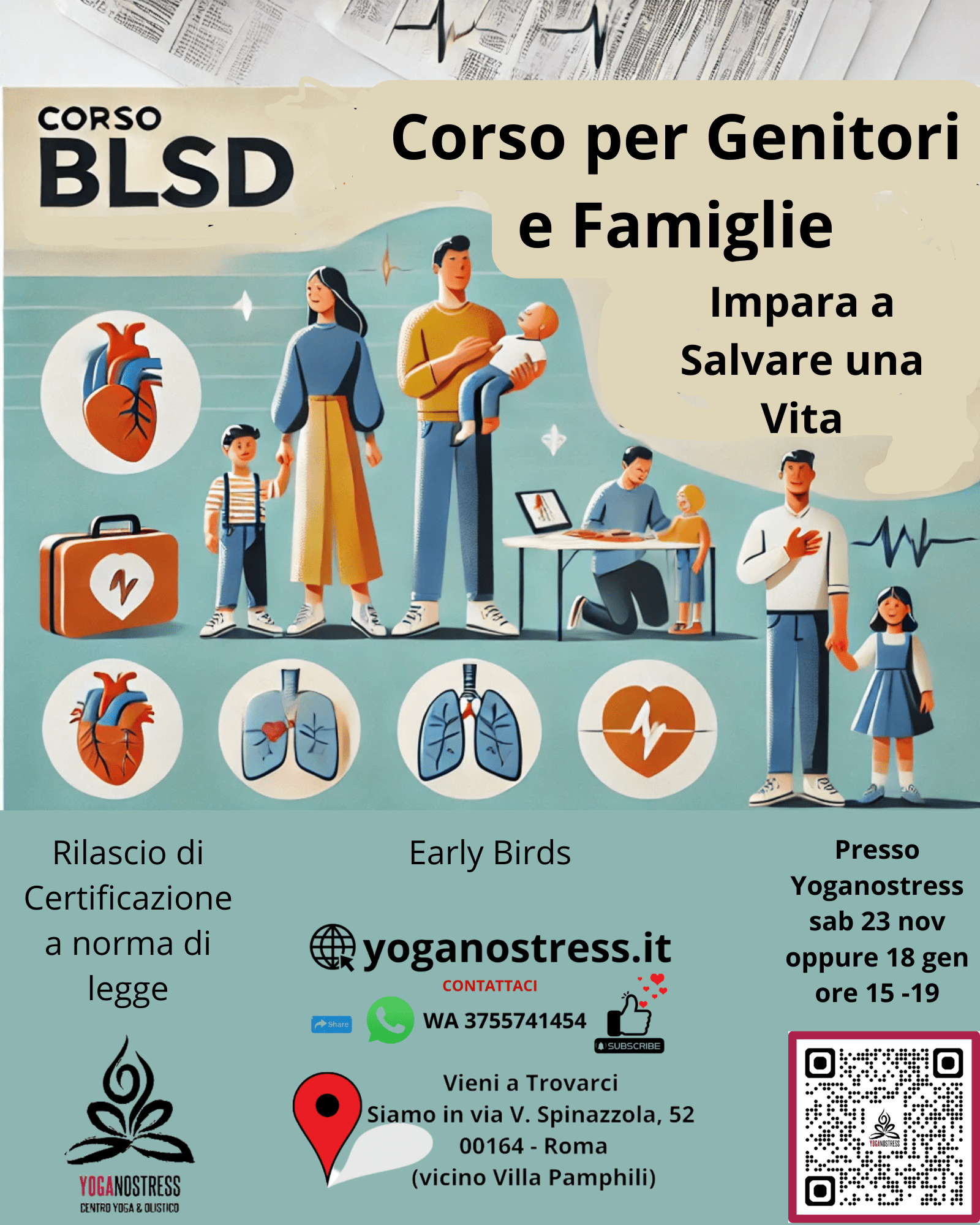 BLSD PER LE FAMIGLIE corso certificato gennaio 2025