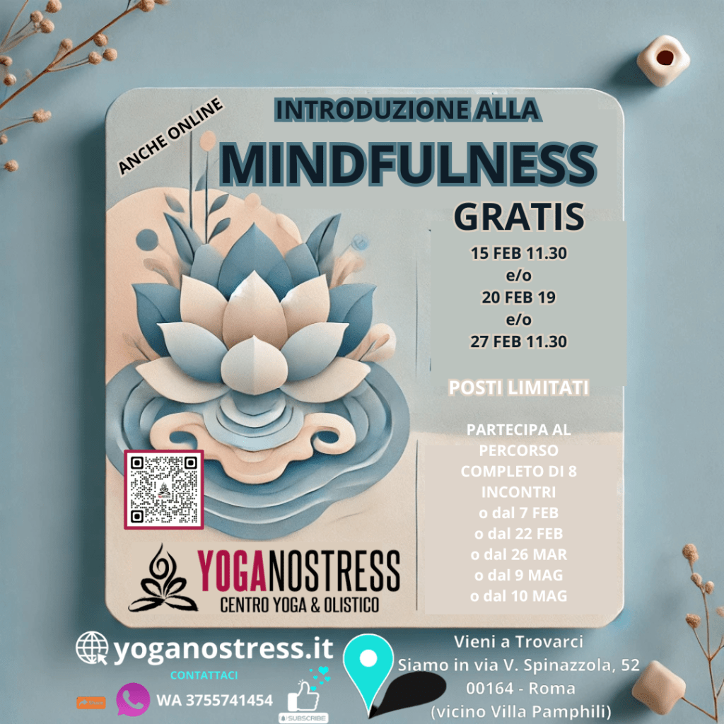 Mindfulness incontro introduttivo gratuito - posti limitati ROMA MONTEVERDE 2025 FEBBRAIO MARZO MAGGIO